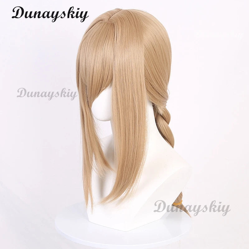 70cm Long Aponia Cosplay Wig WigsIII Signet Of Discipline Aponia Wig Linen Brown Heat Resistant Hair Wigs + Wig Cap