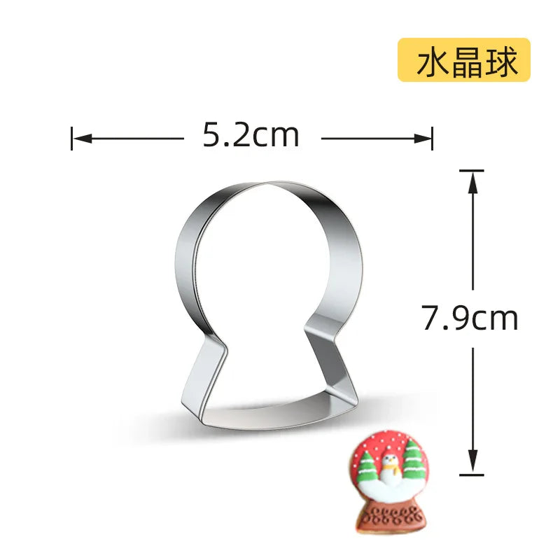 Christmas Cookie Cutter Stainless Steel Biscuit Mold Baking Tool Christmas Theme Snowflake Santa Claus Cake Biscuit Mould M542