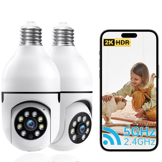 WiFi Indoor E27 Network Security Camera 2K Light Bulb Colorful Smart