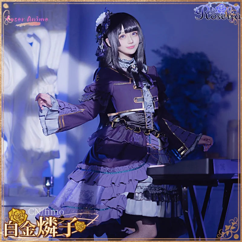 Anime BanG Dream! Rinko Shirokane  Cosplay Costume Uniform Halloween Carnival Party Christmas Play Role Clothes Clothing