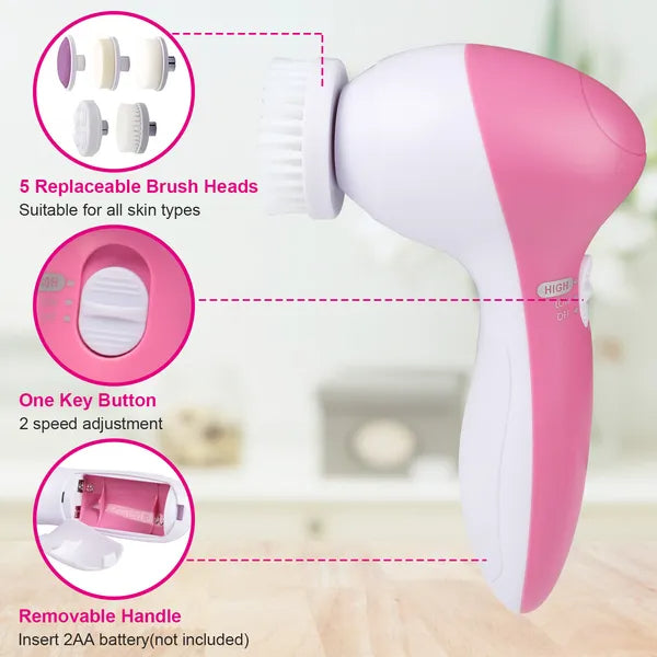 Waterproof Facial Cleansing Brush Face Spin Cleaning Brush Scrubber