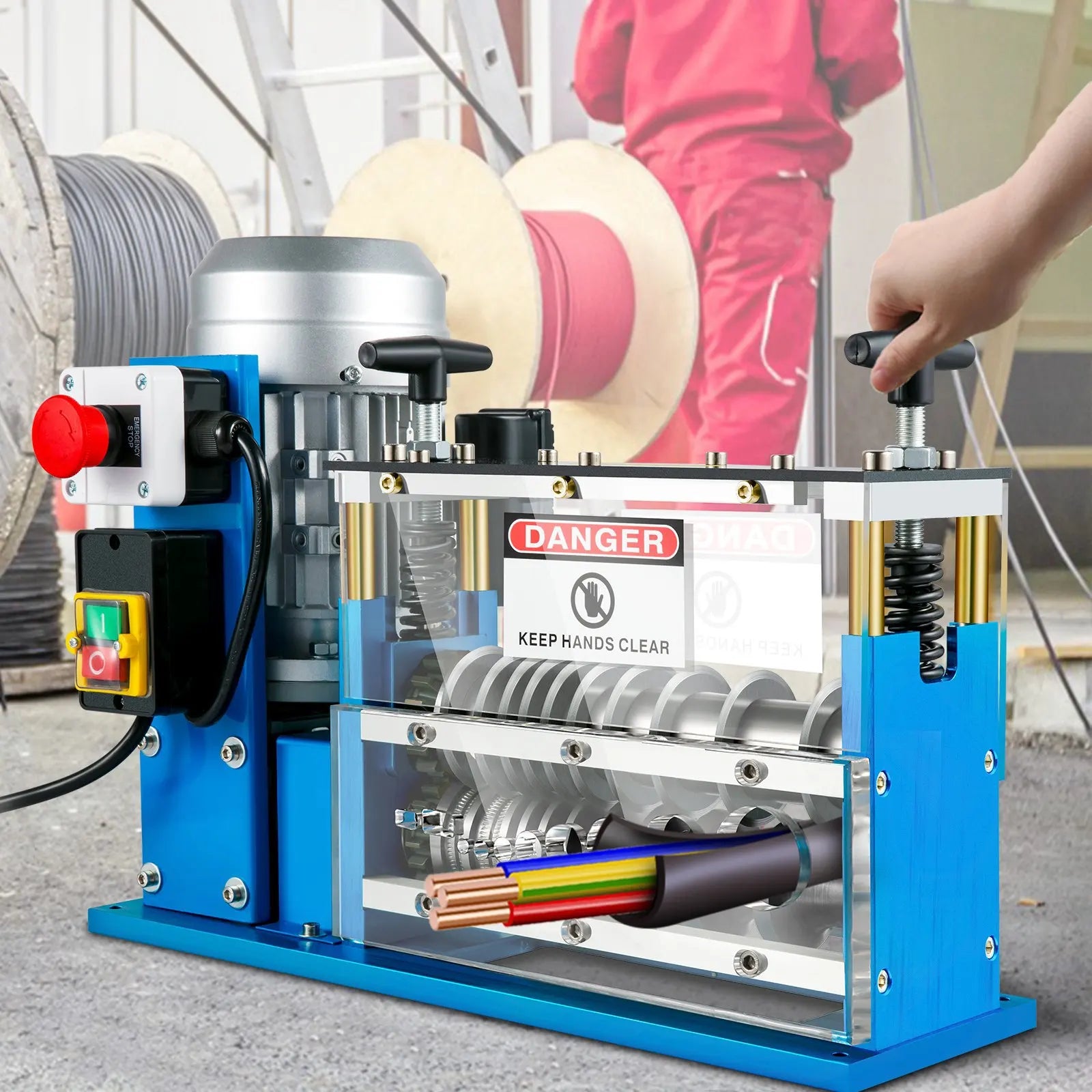 DG-750 Cable Peeling Machine 750W 1.5mm-38mm Electric Wire Stripping Machine Metal Tool Scrap Cable Stripper