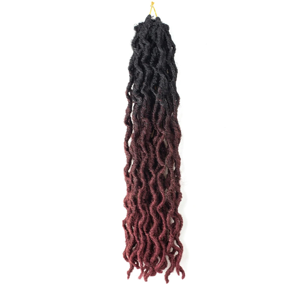 Goddess Faux Locs Crochet Synthetic Hair Soft Curly Dreadlocks Hair Extensions Braiding Hair Ombre Crochet Locs Wholesale Braids