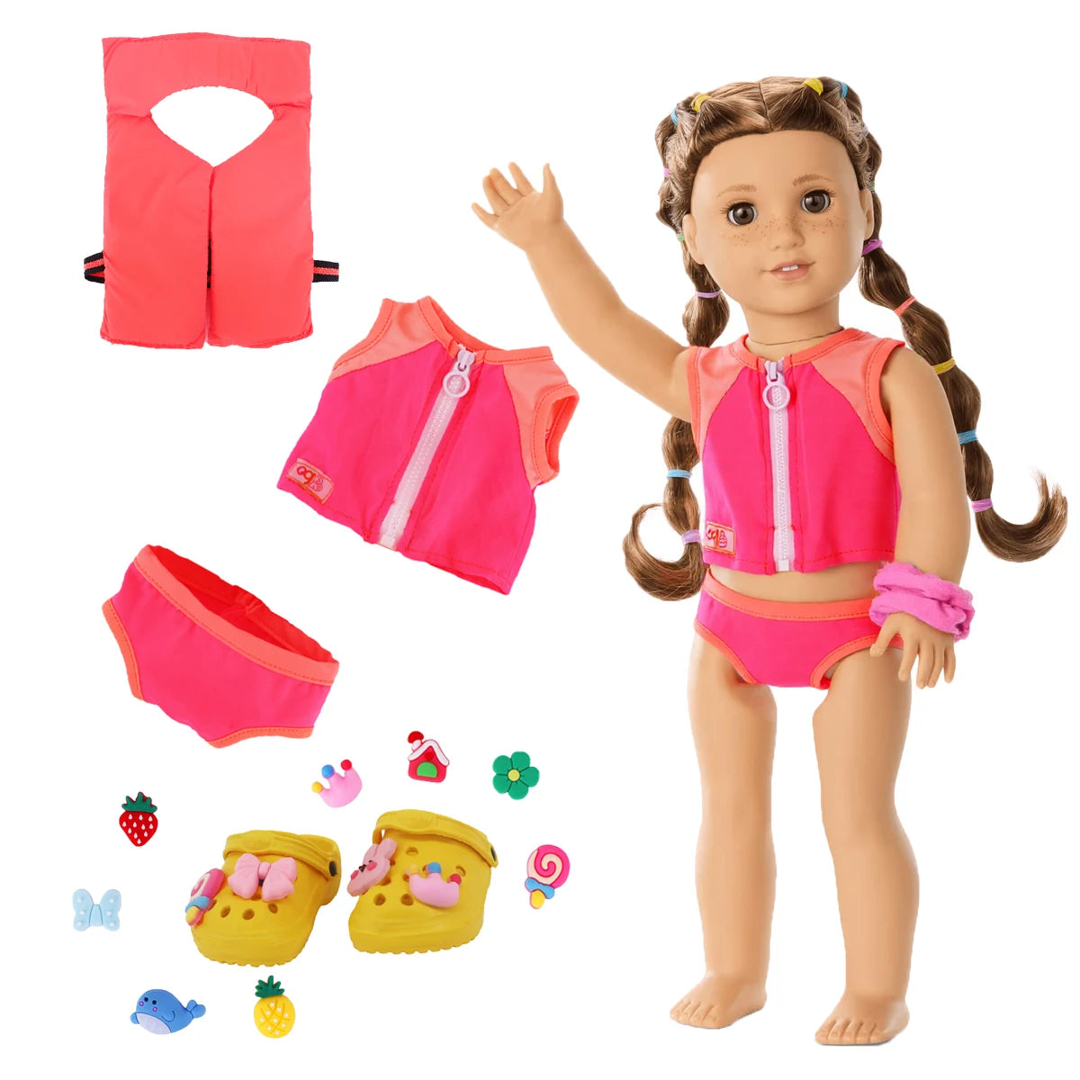 Beach Series Set Doll Clothes Baby Accessories Casual Outfit Fit 43 cm Reborn Baby 18 inch American Doll Girl's,Generation