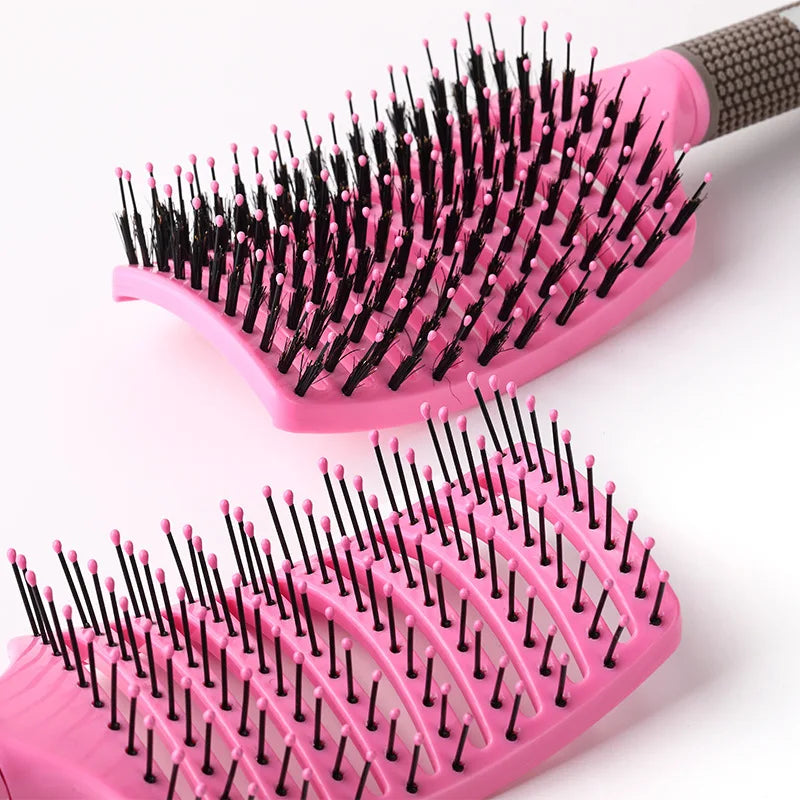 Detangling Hair Brush Bristle&Nylon Women Wet Massage Comb Curly Hairdressing Salon Styling Tools Special for real hair wigs