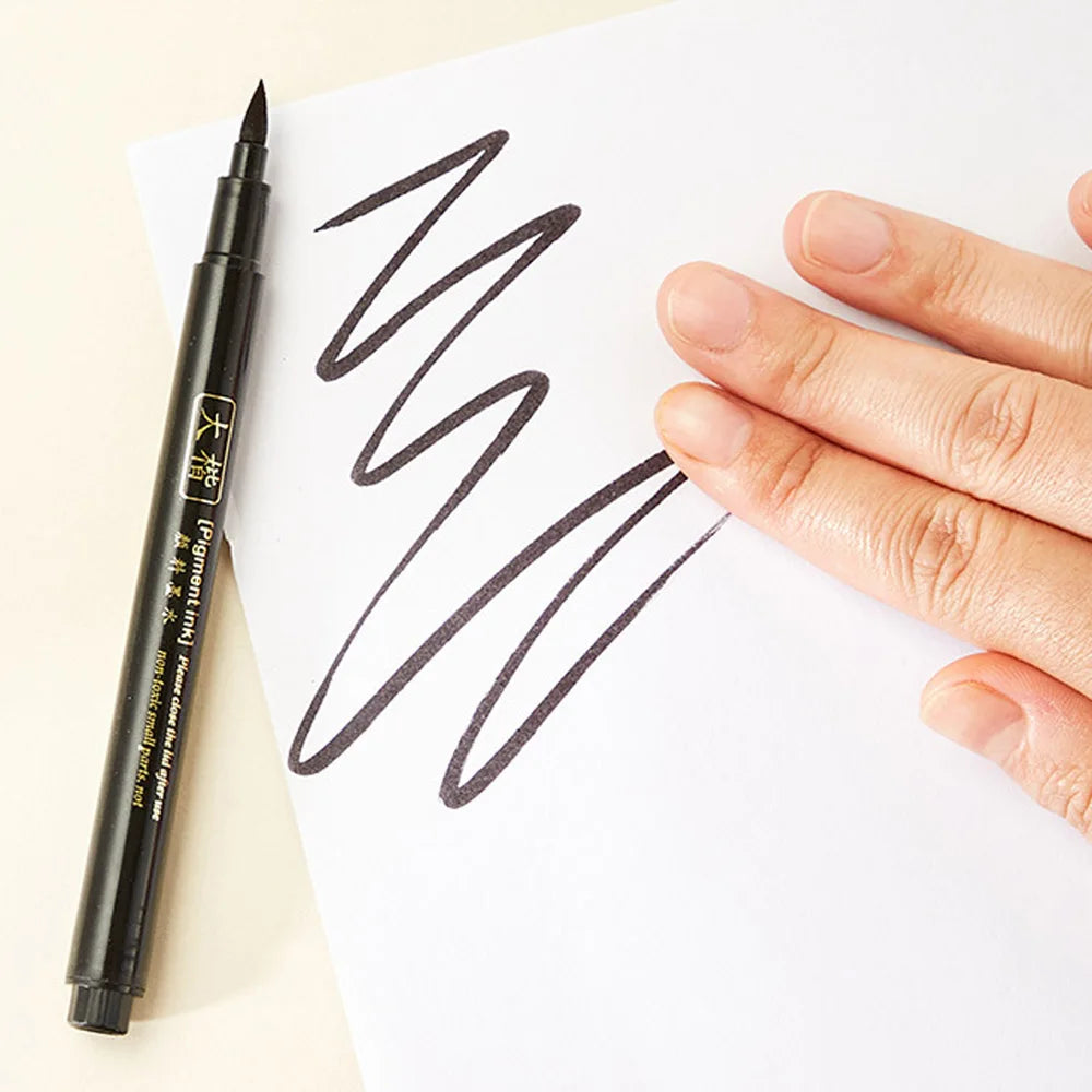 4pc Brush Pen Calligraphy Pen Chinese Words Learning Stationery Student Art Drawing Marker Pens