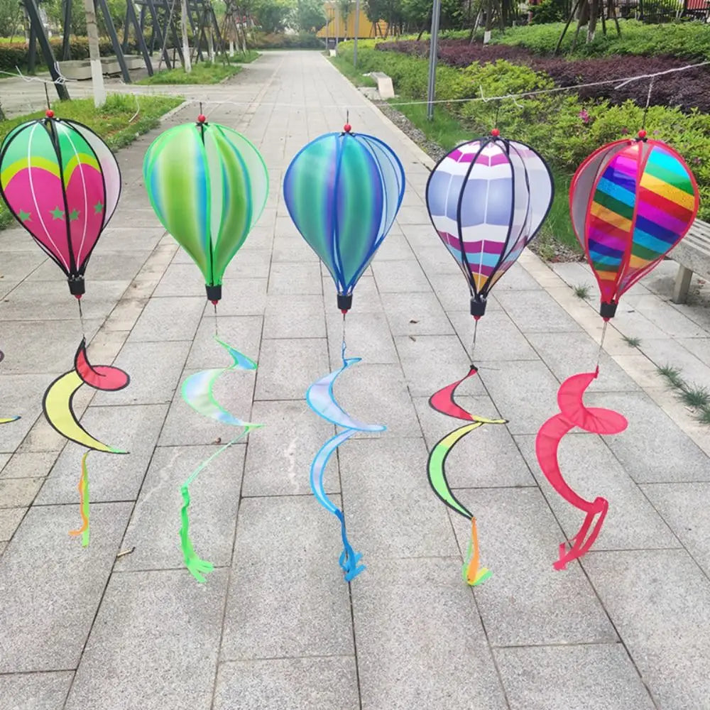 Strip Style Hot Air Balloon Wind Spinner Wind Chime Hanging Garden Wind Spinners Colorful DIY Craft Decoration Children's Toys