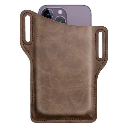 Men Cell Phone Belt Pack Bag Loop Waist Holster Pouch Case Leather Wal