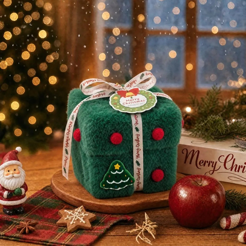Velvet Christmas Packaging Box Thick Velvet Fabric High-End Christmas Eve Gift Box Xmas Velvet Gift Box Christmas Decoration