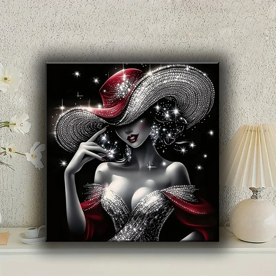 sparkling & elegant woman Diamond painting Jewelry cross stitch Embroidery diamond Mosaic rhinestones portrait Home decoration,