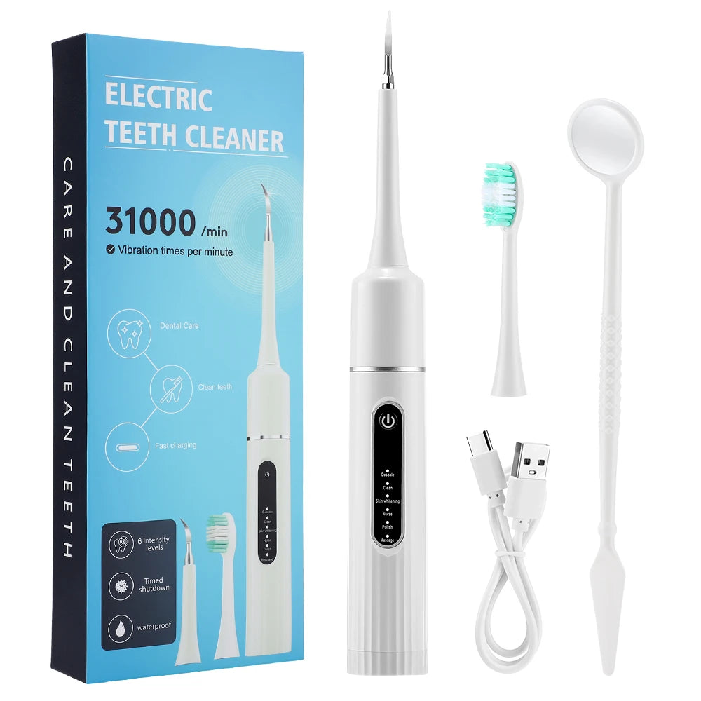 Electric Tooth Cleaner Waterproof Toothbrush Sonic Vibration Dental Scaler Plaque Calculus Tartar Remover Teeth Cleaning Tools