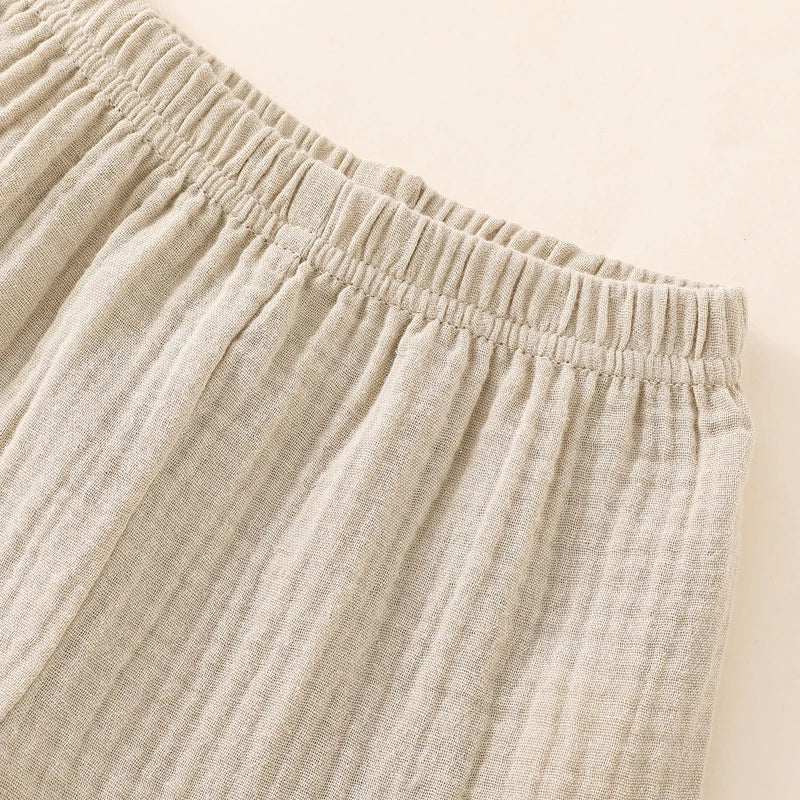 Toddler Short Sleeve Button Down Lapel Shirt Shorts Set 2Pcs Summer Outfits Baby Clothes