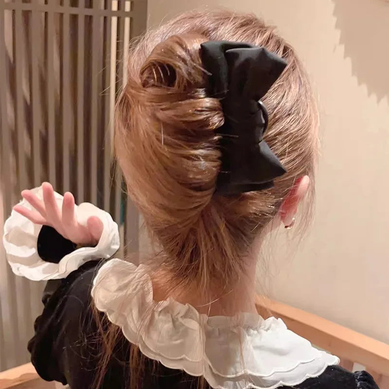 Chic Korean-Style Bow U-Shaped Hair Clip Set  Elegant Updo Barrettes for Women Bridal Daily Use Hair Accessories Embellishments
