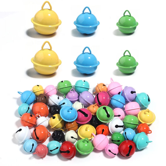 30pcs/lot 14/17/22mm Mix Color Metal Jingle Bells Loose Beads Festival Party Christmas Decoration DIY Crafts Jewelry Accessories