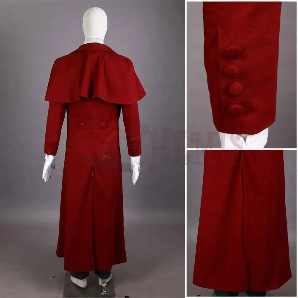 New Vampire Hunter Cosplay Hellsing Alucard Cosplay Costumes Coat Hat Wig To Choose For Game Party Halloween Custom Made