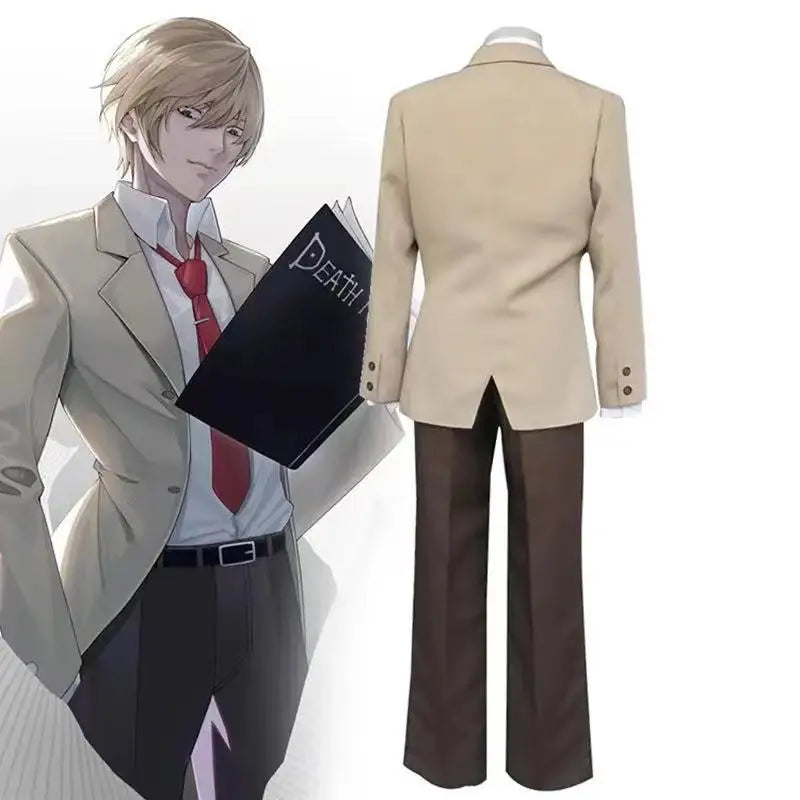 Anime DEATH NOTE Cosplay Costume Women Yagami Light School Uniform Coat Pants Suit Halloween
