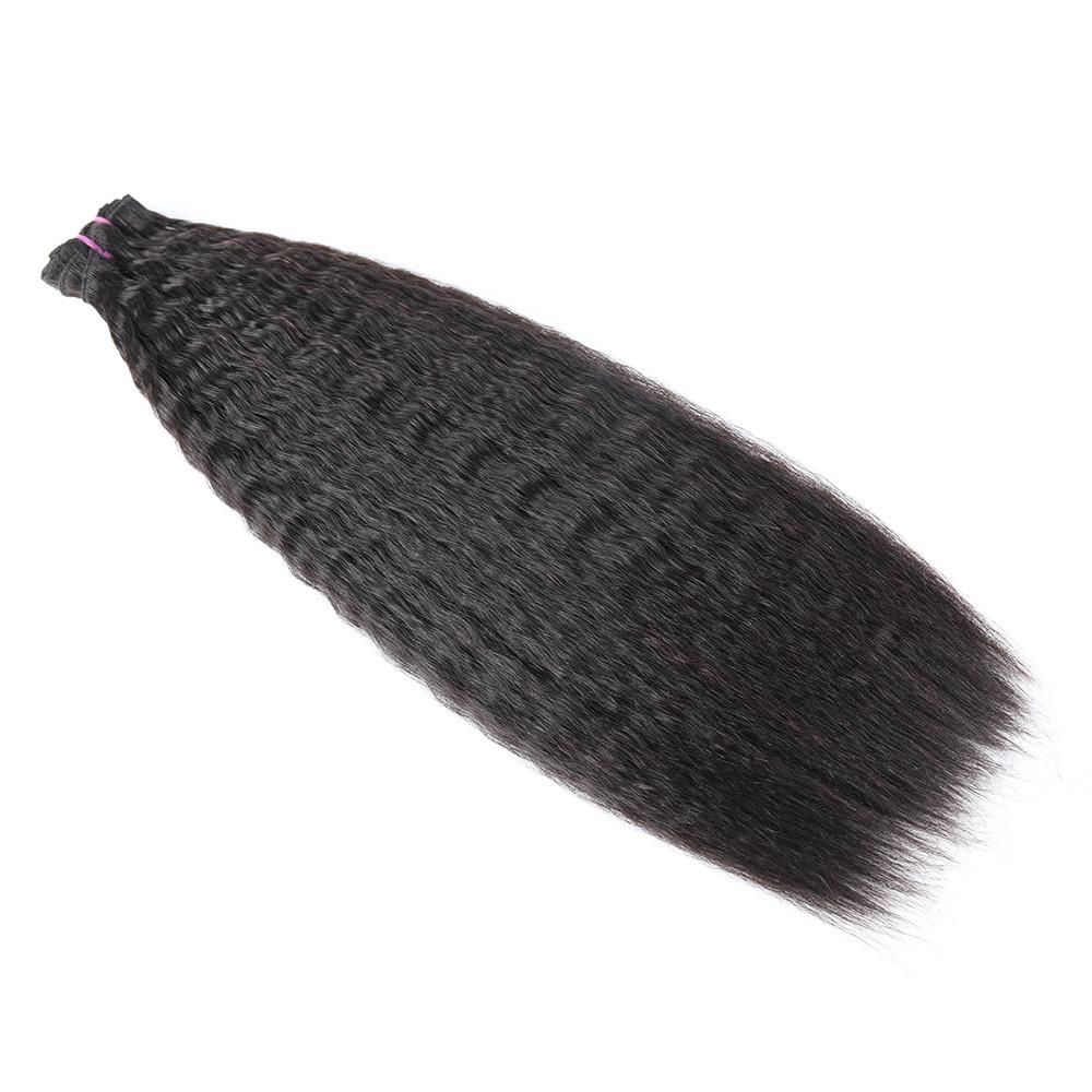 Beumax Double Drawn 12A Grade kinky Straight BUNDLES with CLOSURES &