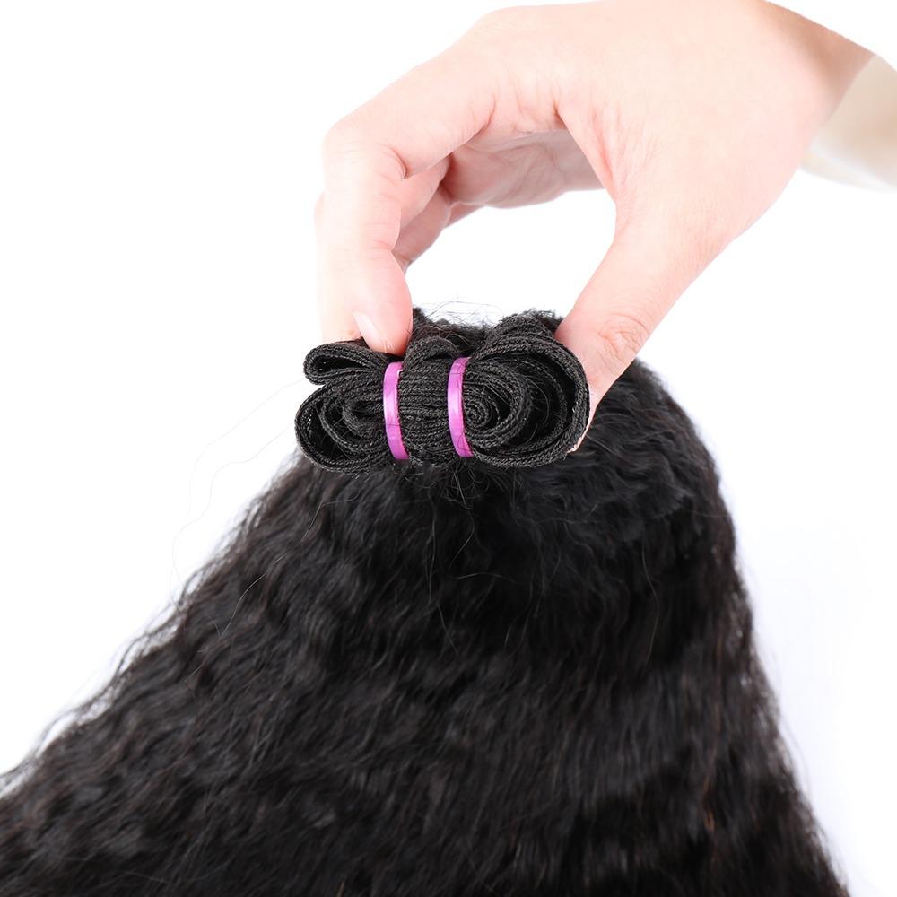 Beumax Double Drawn 12A Grade kinky Straight BUNDLES with CLOSURES &