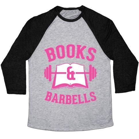 BOOKS & BARBELLS UNISEX TRI-BLEND BASEBALL TEE