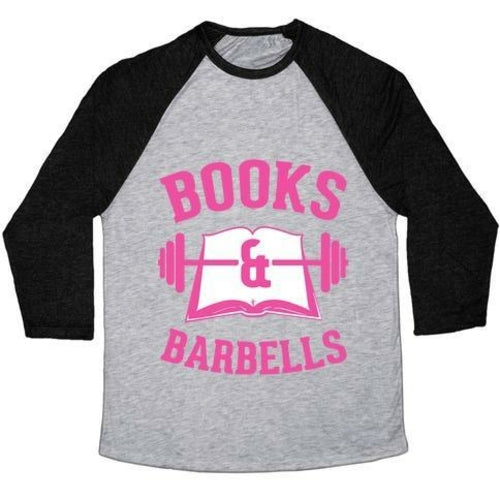 BOOKS & BARBELLS UNISEX TRI-BLEND BASEBALL TEE