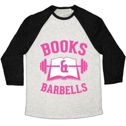 BOOKS & BARBELLS UNISEX TRI-BLEND BASEBALL TEE