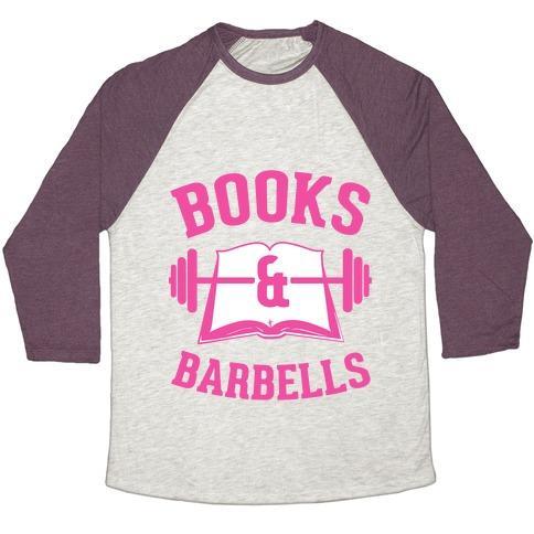 BOOKS & BARBELLS UNISEX TRI-BLEND BASEBALL TEE