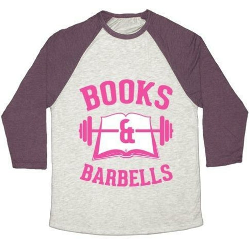 BOOKS & BARBELLS UNISEX TRI-BLEND BASEBALL TEE