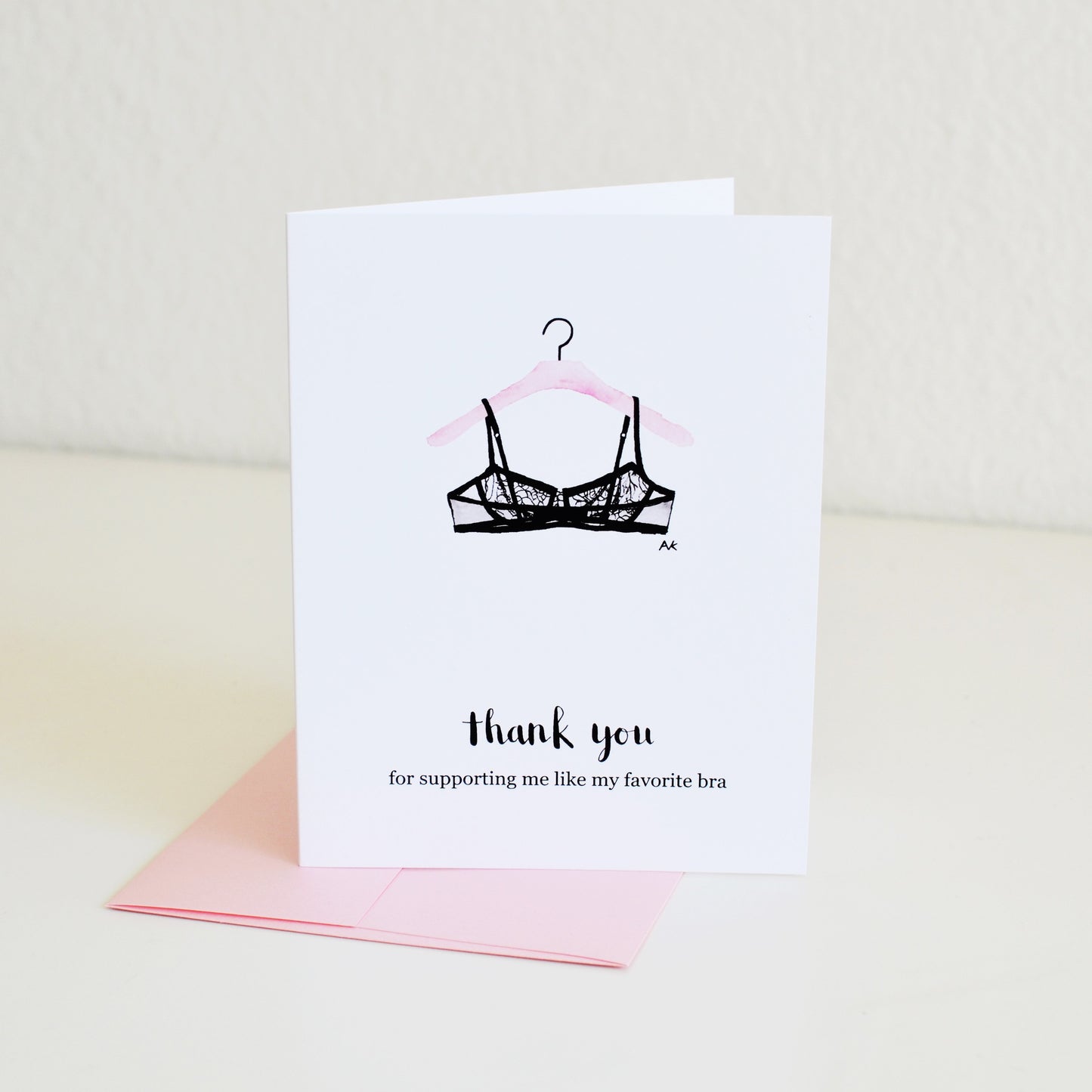 Lingerie Illustration Funny Thank You Card