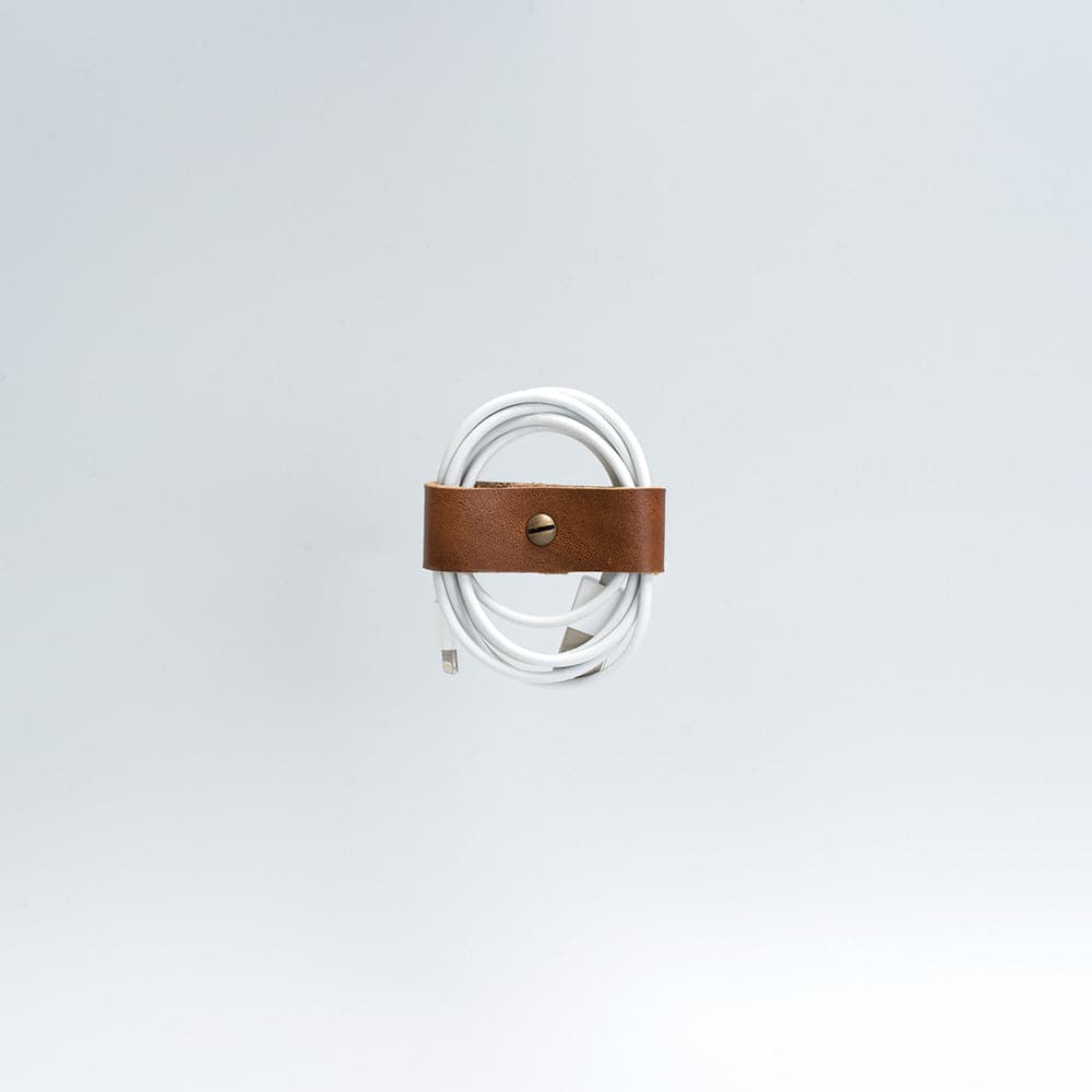 Leather Cord Organizer compatible with MagSafe Charger - The Moon