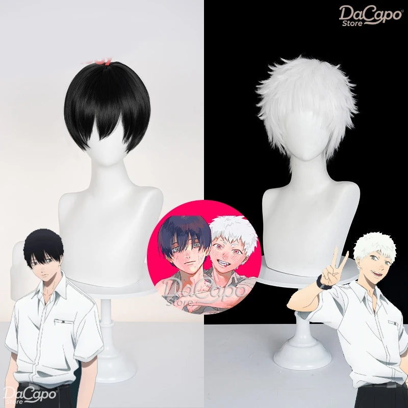 The Summer Hikaru Died Tsujinaka Yoshiki Hikaru Cosplay Wig Anime Manga 2025 Roleplay Men Women WIG Black White Short Hair ヒカル