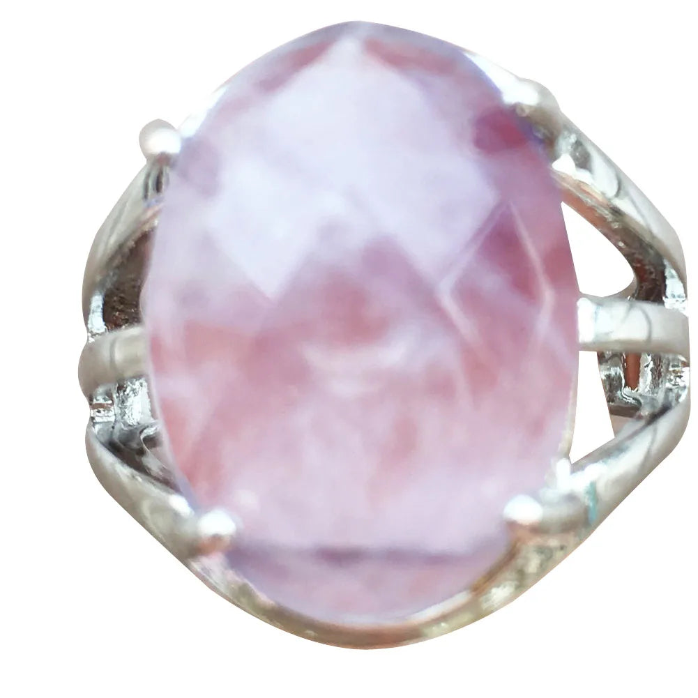 Crystal Faceted Oval Women Men Art Round Ring  7~12" Adjust Size WB827