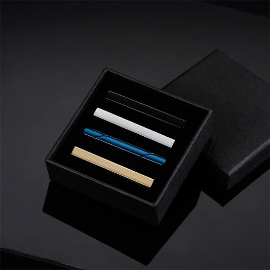 Tie Clip For Men Business Party Minimalist Tie Clips And Cufflinks To Man Shirt Gift Box Jewelry Men's Cuff Man Fashion Lawyer