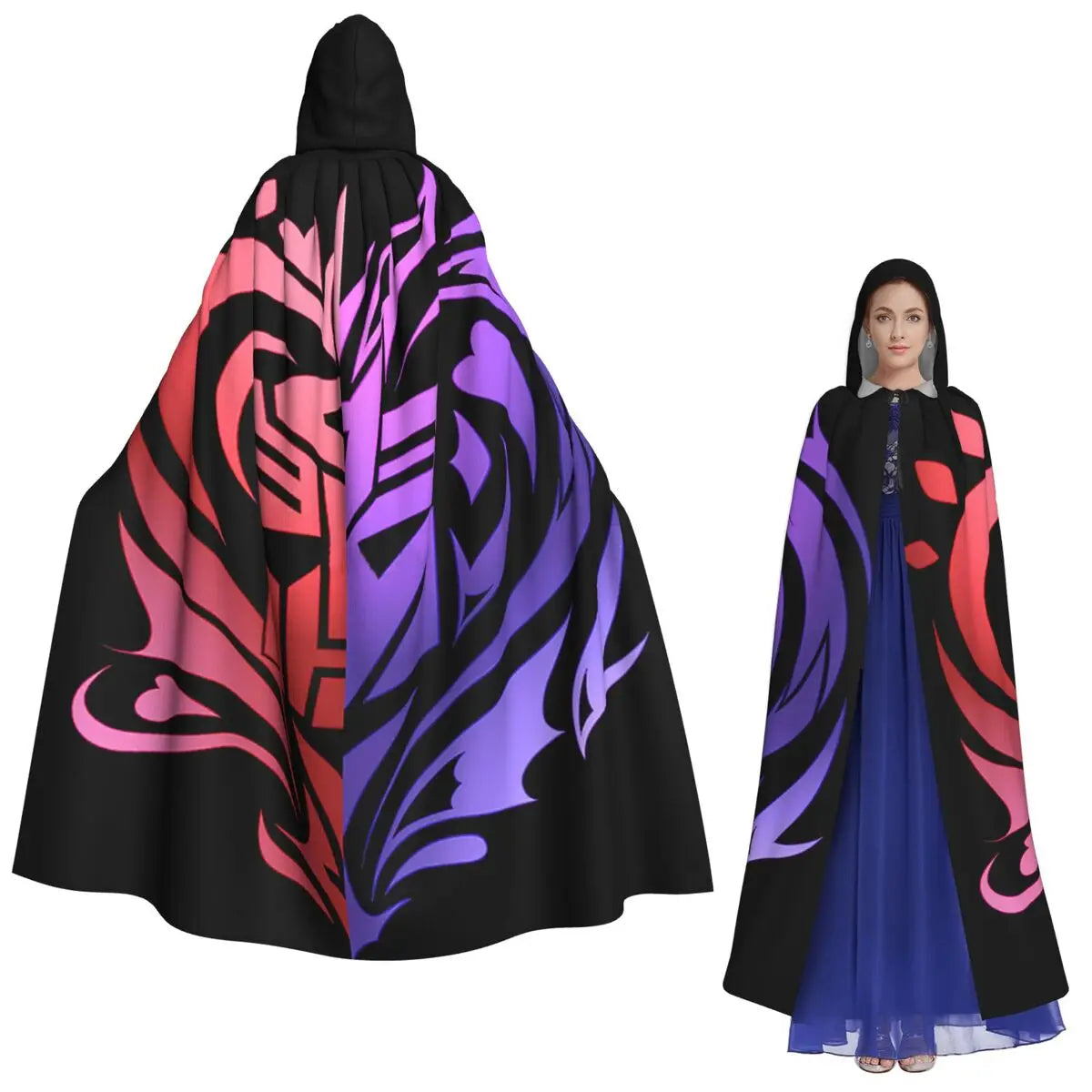 Transformers Autobots Long Hooded Cloak Witch Medieval Costume Cosplay Cape HalloweenCoat Adult Unisex