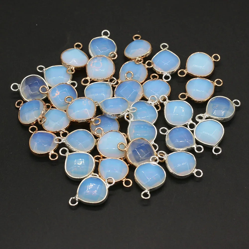 2pcs Natural Stone Connectors Fat Water Drop Pendant Charms for DIY Women Men Necklace Bracelets Jewelry Making Accessories