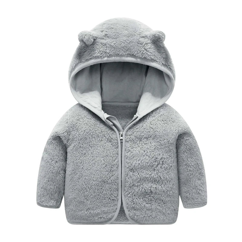 Children Flannel Jacket Autumn and Winter Baby Girl Clothes Hooded Cute Toddler Outerwear Clothing Warm Boys Coat 1-5 Years