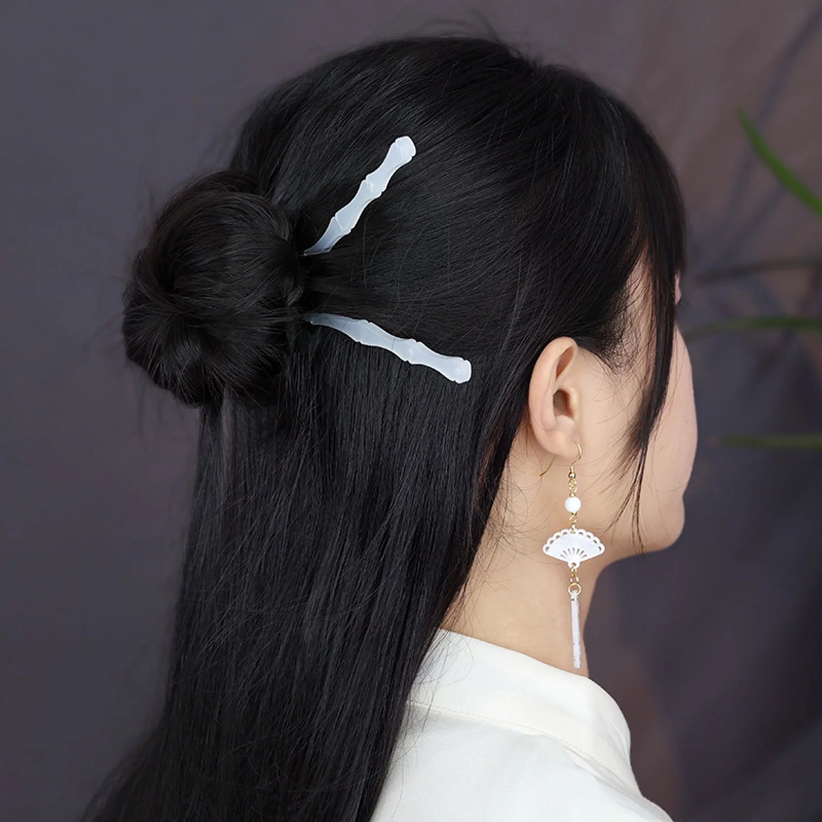 Vintage French Hair Stick Acetate Acid Hair Pin Side Clips Women Girls Ponytail Holder Hair Accessories DIY Retro Hairstyle Tool