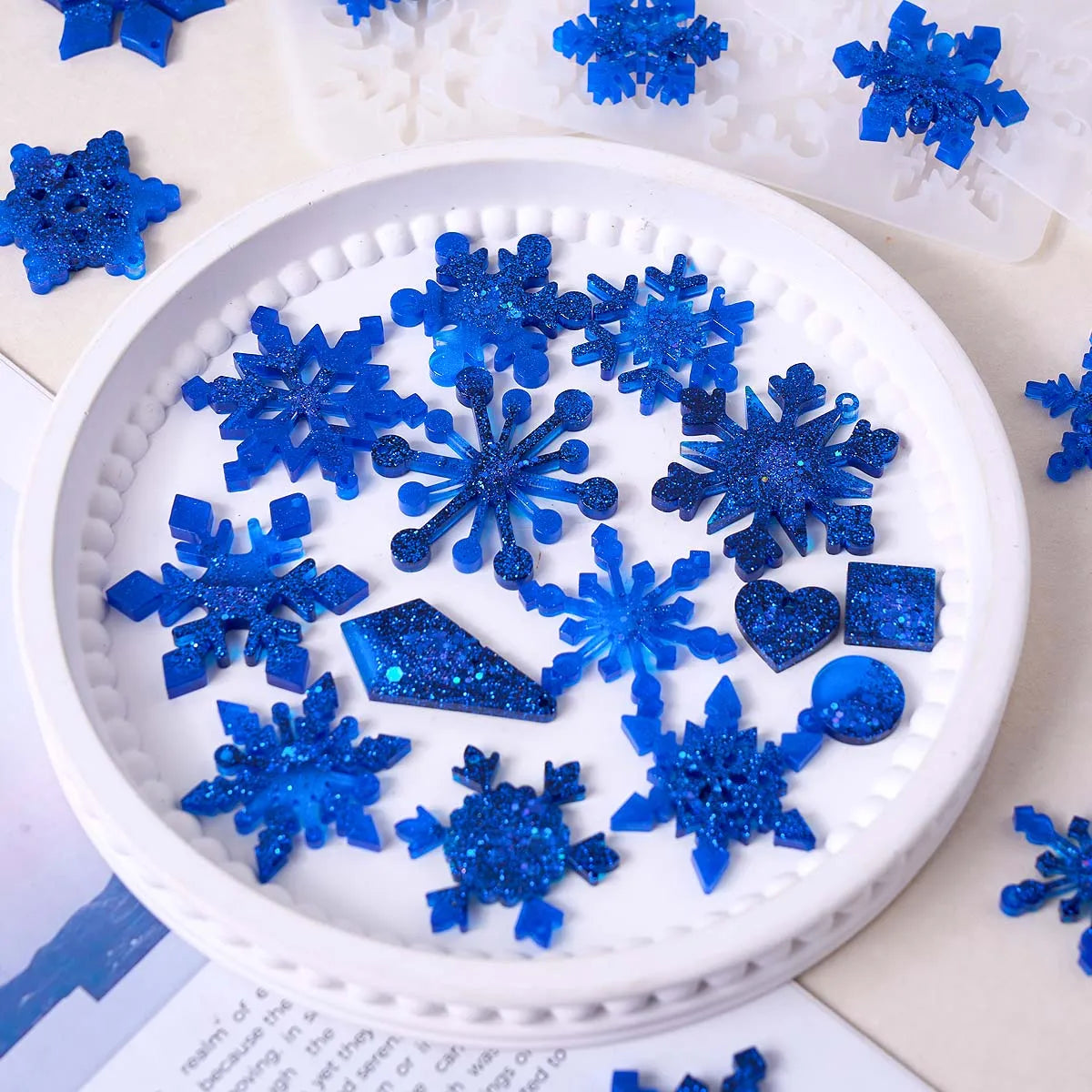 Snowflake Series Earring Pendant Silicone Mold DIY Epoxy Resin Molds Keychain Necklace Jewelry Craft Making Christmas Ornaments