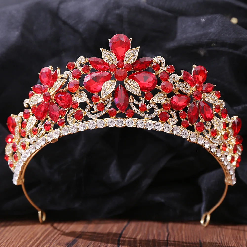 Baroque Crystal Crown Tiara For Women Bride Rhinestone Prom Princess Diadem Bridal Wedding Hair Accessories Jewelry Crown Tiara
