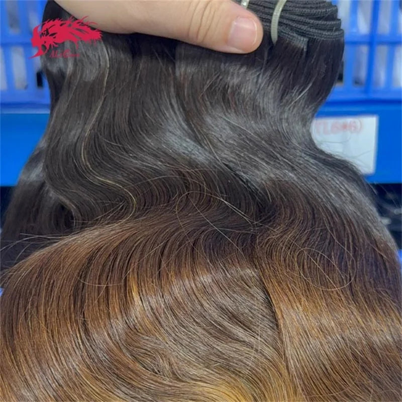 Ali Queen Hair Body Wave Human Hair Bundles T1B/4/27 Brazilian Raw Virgin Hair Extensions Unprocessed Hair Weaving 14-24inch