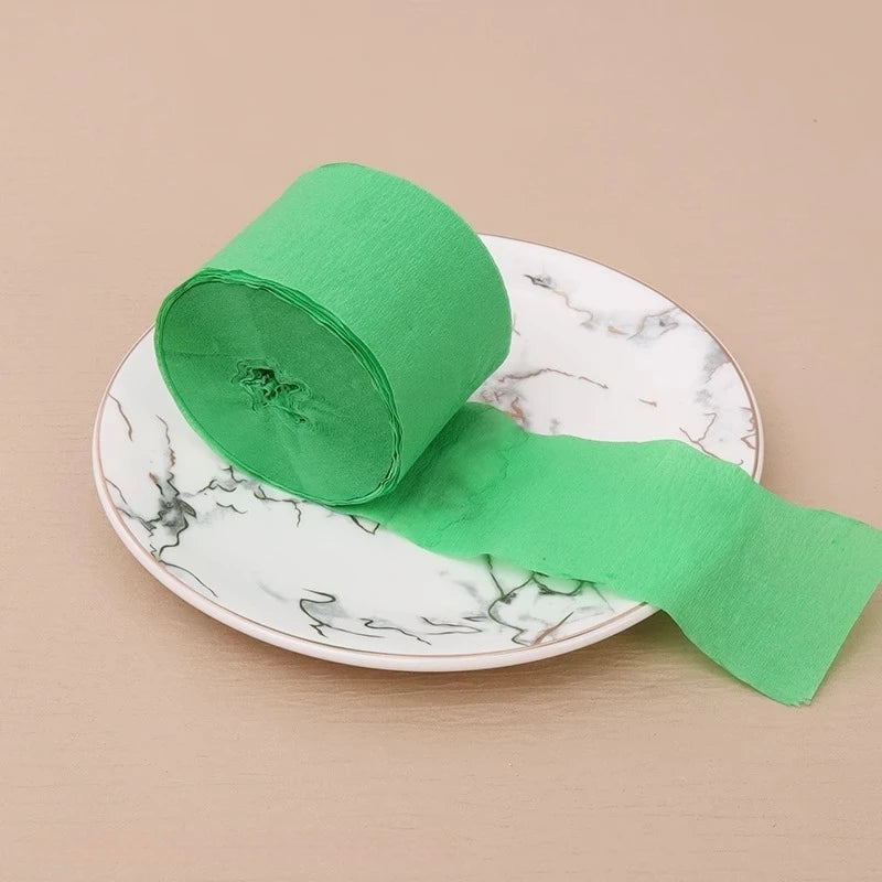 25m/Roll 4.5cm Crepe Paper Streamers Tissue Paper Roll For Flower Crafts Making Birthday Wedding Party Backdrop DIY Decoration