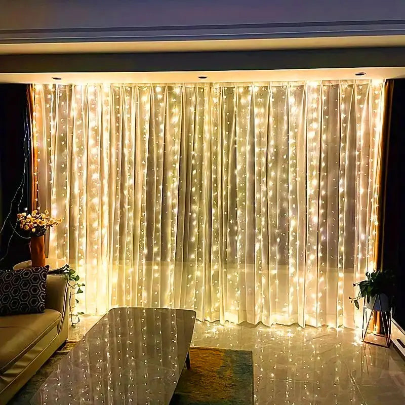 Birthday Decoration 3/6M Fairy Light 8 Mode LED Christmas Lamp USB Curtain String Light Home Decor Holiday Garland Wedding Party