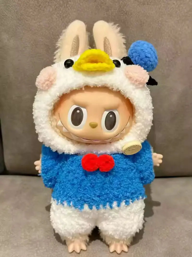 Disney Labubu Only clothes Baby Dressed For Archangel Zimomo Goof Bruto Donald Duck Clothes Vinyl Suit Sitting Doll Clothes Gift