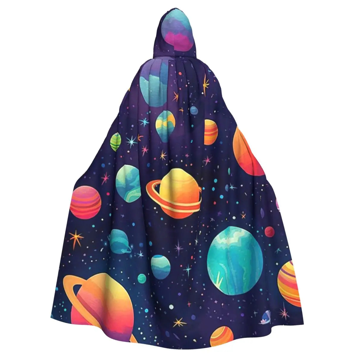 Solar System Space Planets Universe Long Hooded Cloak Witch Medieval Costume Cosplay Cape HalloweenVampire Adult Unisex