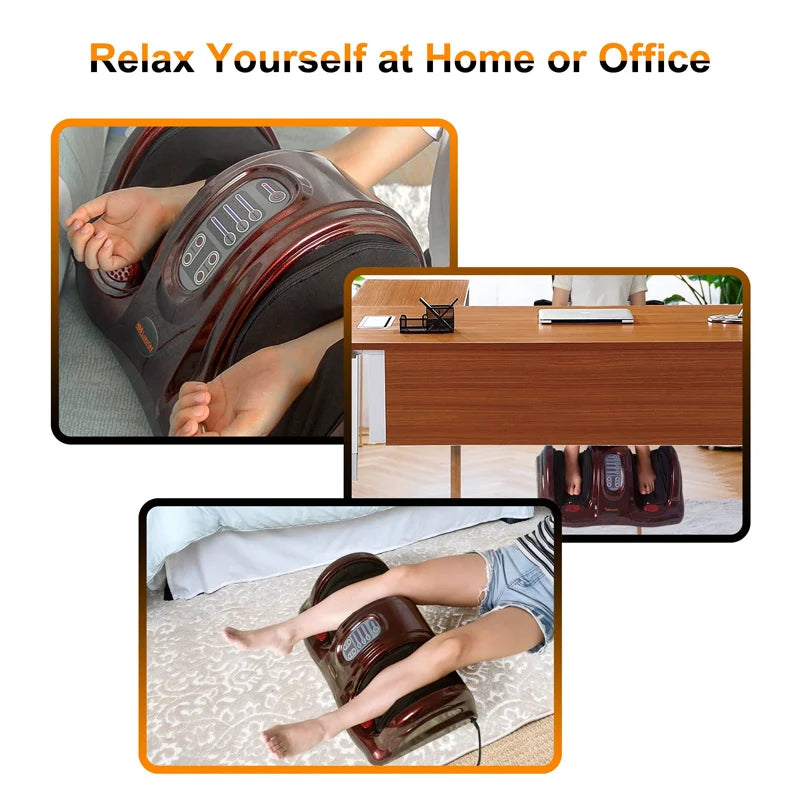 Electric Shiatsu Vibration Foot Massager with Roller Therapy Health Care Remote control Improve Blood Circulation