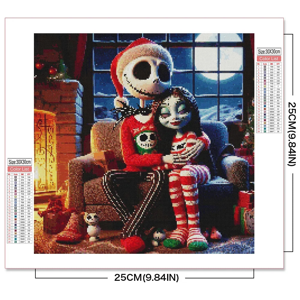 Disney 5D Diamond Embroidery Jack Rhinestone Pictures Painting Cartoon Full Drill Mosaic Nightmare Before Christmas Holiday Gift