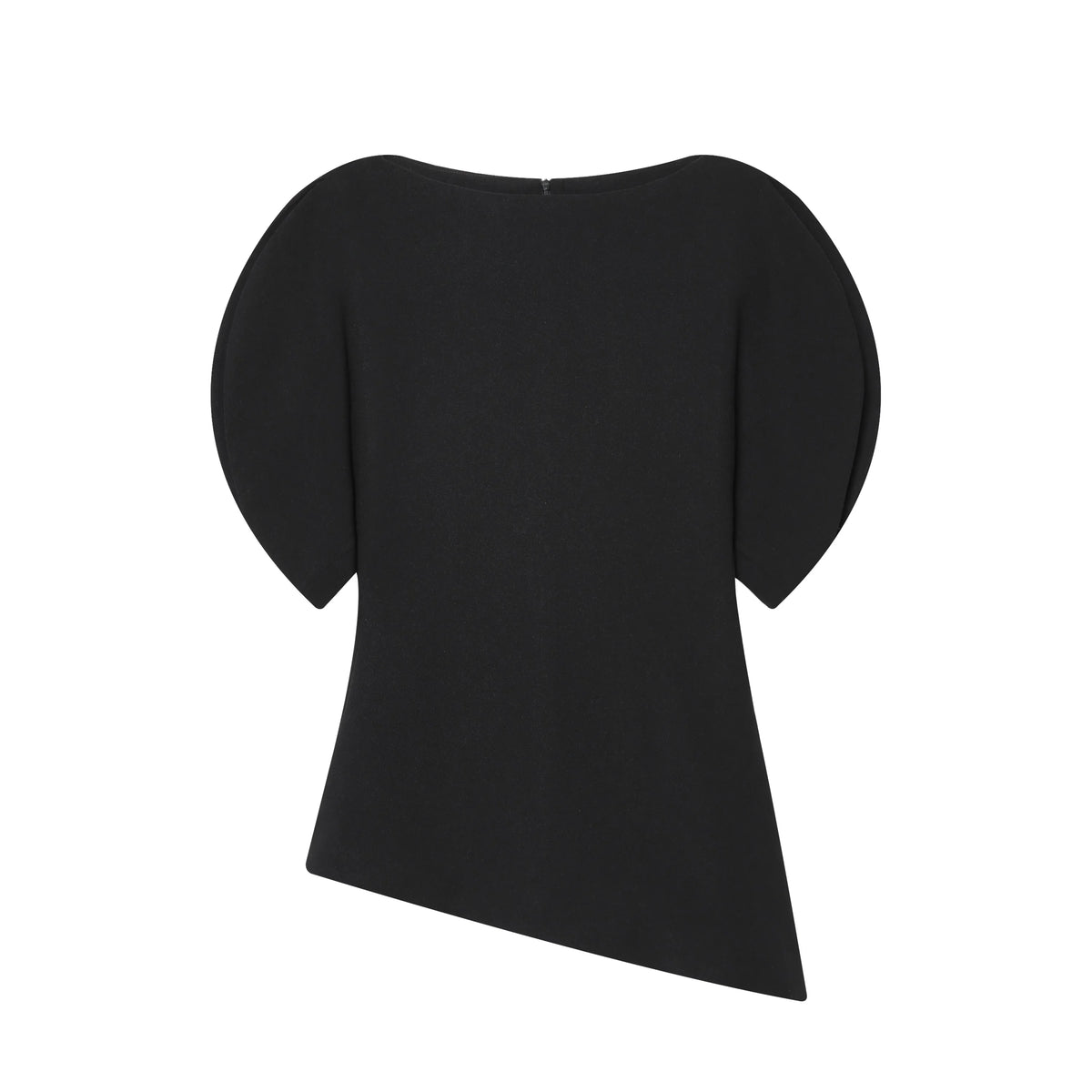 HH Spring Summer Women Casual Asymmetrical T-Shirts Fashion Solid Female O-Neck Short Puff Sleeve Blouse Lady Office Chic Tops
