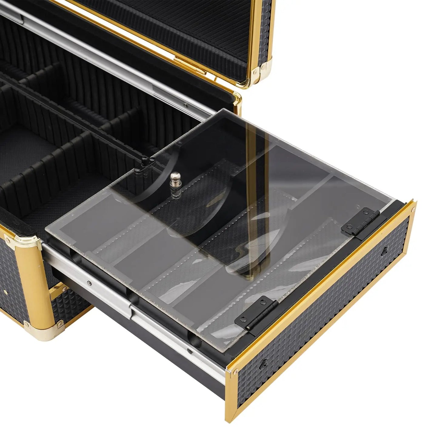 Cncest Beauty Salon Barber Case,Hair Stylist Tool Kits Organizer,Professional Barber Travel Carry Case for Hair Scissors Tools H