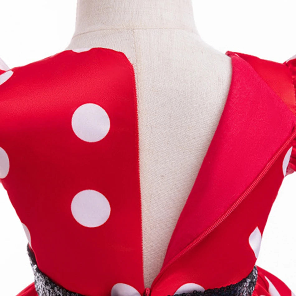 Disney Mickey Minnie Mouse Polka Dot Cosplay Baby Girls Boys Costume Kids Masquerade Clothes Children Halloween Carnival Dress
