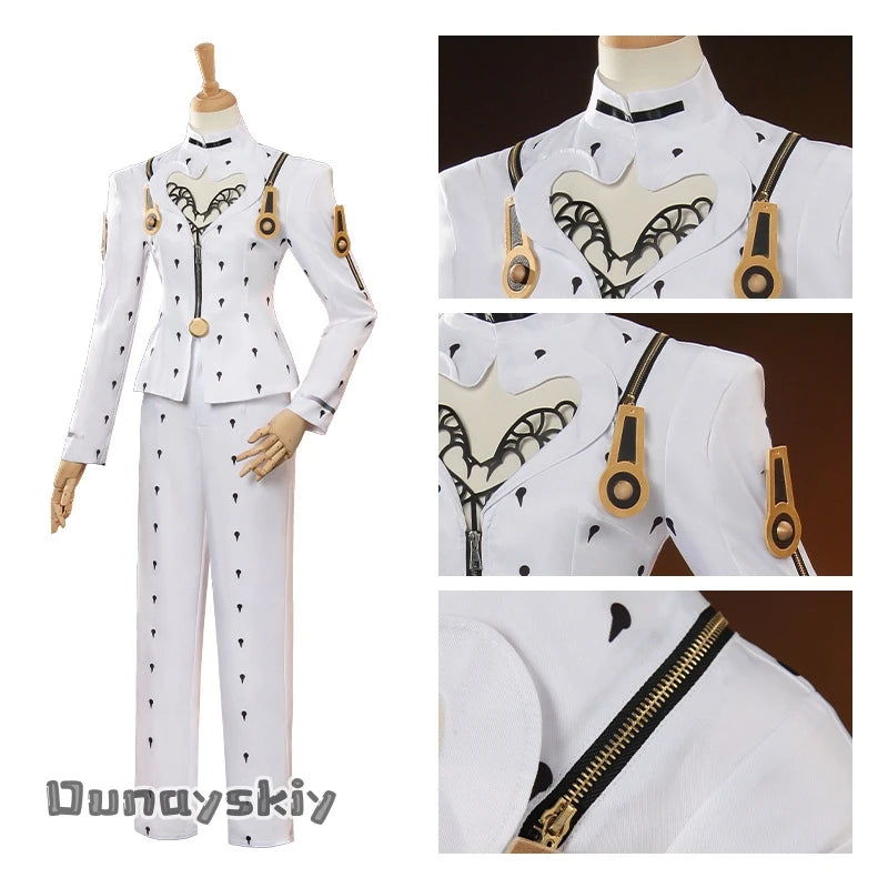 Anime Bizarre Adventure Bruno Bucciarati Cosplay Costume White Black Suits Uniform xs-3xl Men Women Full Set Hallowen Disguise