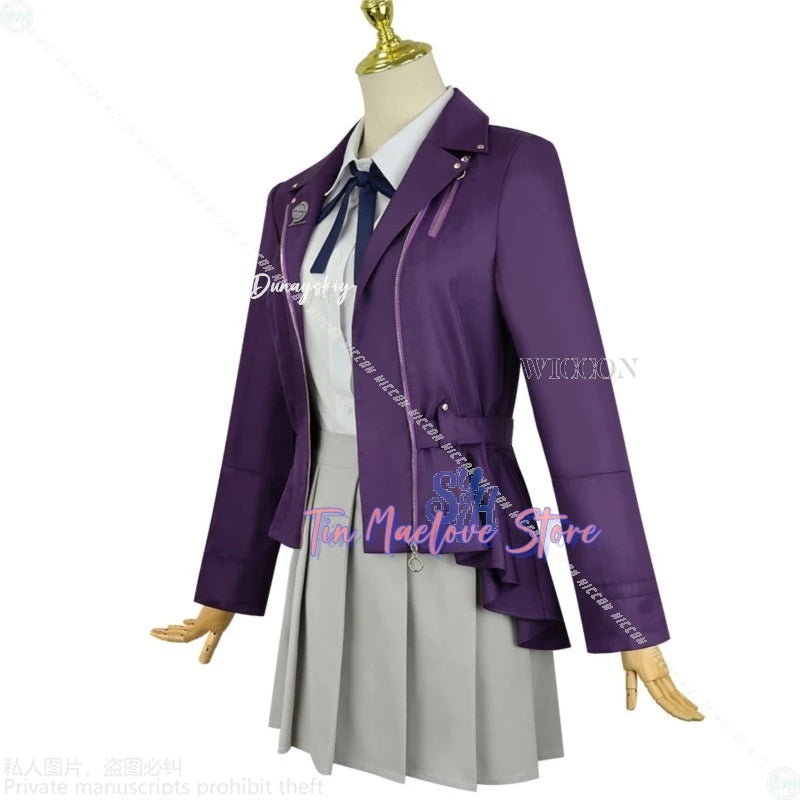 Anime Game The Hundred Cosplay Kirifuji Nozomi Costume Purple Punk Coat Y2k Fashion Jirai Kei Girls Dress JK Uniform Halloween